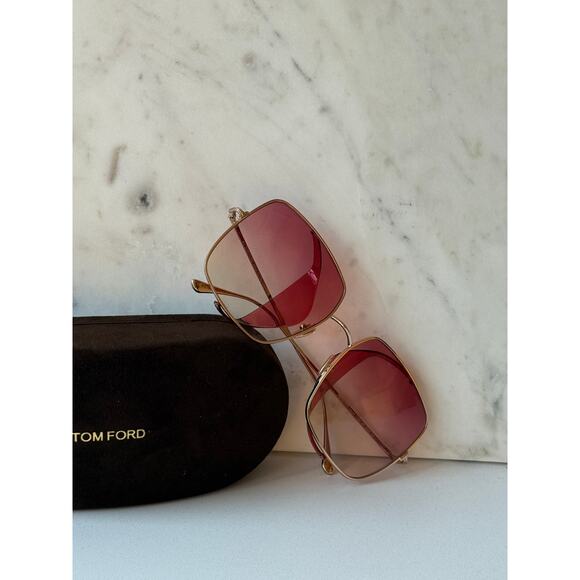 NEW Tom Ford FT0901 Toby Shield Pink Square Sunglasses $520 - Picture 6 of 6